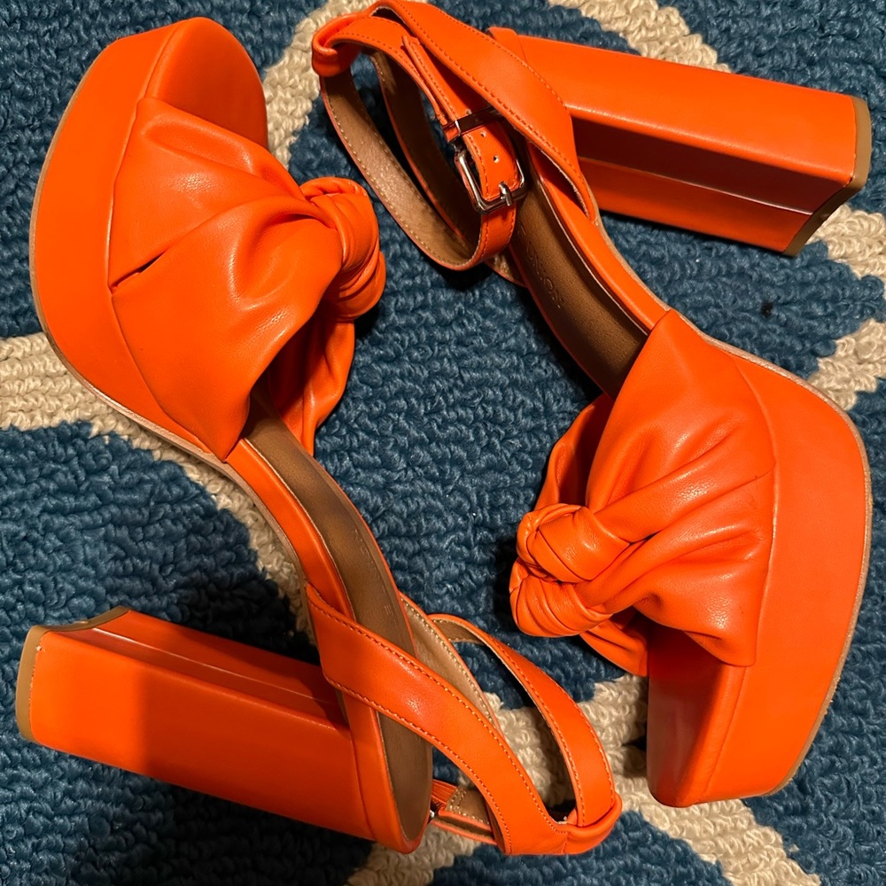 Orange Chunky Heels